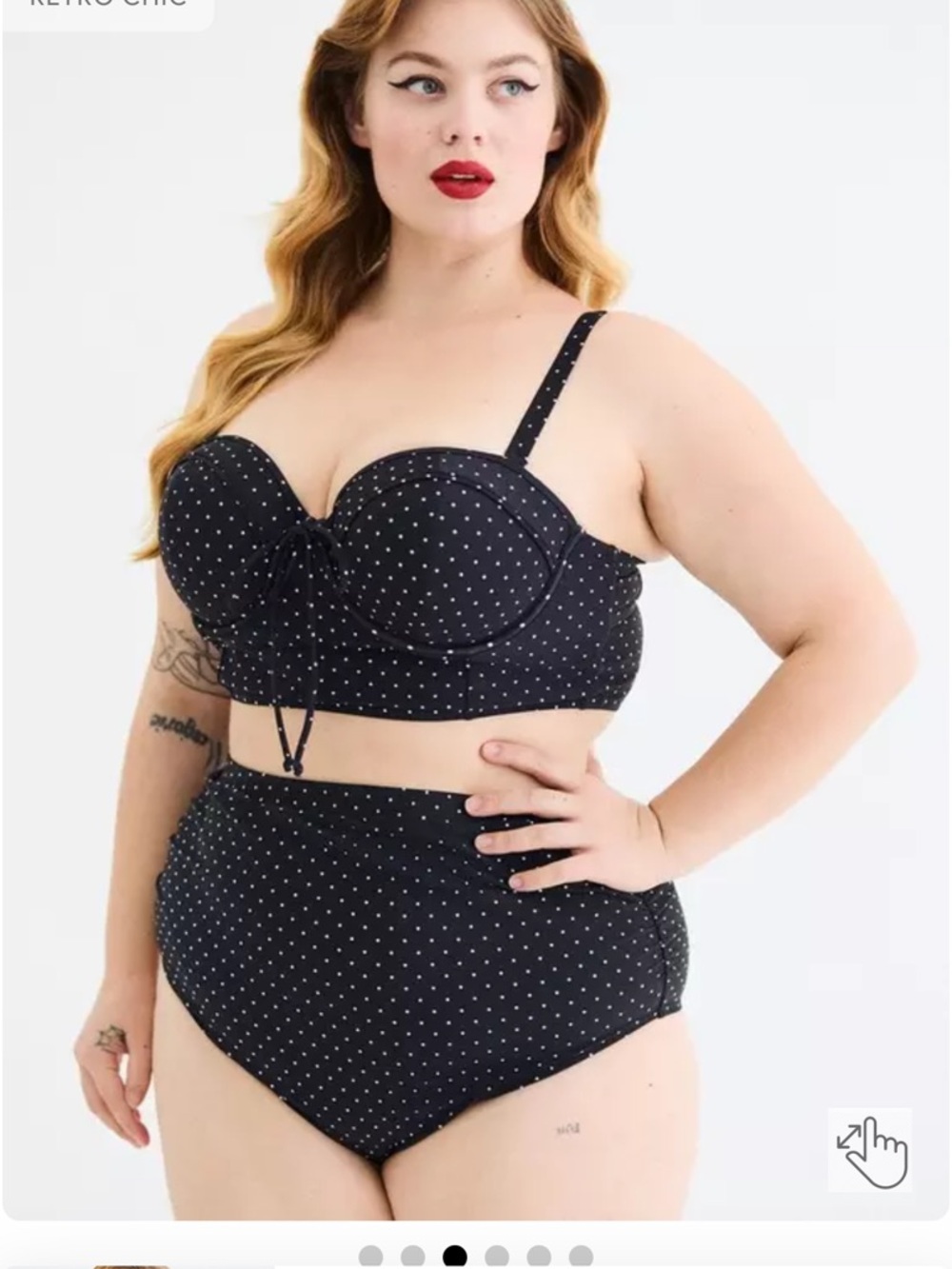 Retro Chic Ruched Cheeky Swim Bottom and Wired Longline Bikini Top